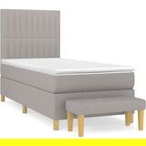 Box spring postelja z vzmetnico svetlo siva 90x190 cm blago, (20791323) | Shoptok.si