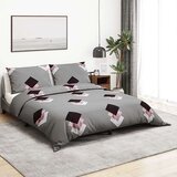  Set posteljine za poplun sivi 140 x 200 cm pamučni Cijene