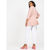 Fashion Hunters Dusty pink plus size cotton blouse with drawstrings Cene