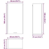 Viseći ormarić Riga Bijelo 50 x 31 x 100 cm Konstruirano drvo | shoptok.hr