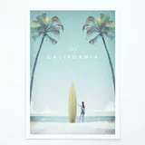 Travelposter Plakat California, A3