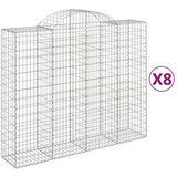  Obokane gabion košare 8 kosi 200x50x160/180 cm pocinkano železo | Shoptok.si