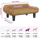  Krevet za pse smeđi 70x40x24 cm baršunasti | shoptok.hr