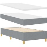  LED Box Spring Postelja Svetlo siva 90 x 200 cm blago, (5000142050) | Shoptok.si