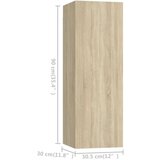  4-dijelni set TV ormarića boja hrasta sonome od iverice | shoptok.hr