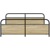 Metalni Kovinski posteljni okvir brez vzmetnice sonoma hrast 183x213 cm, (21607817) | Shoptok.si