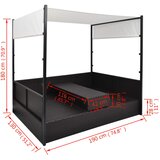  Vrtni krevet s baldahinom crni 190 x 130 cm poliratan | shoptok.hr