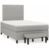 vidaXL Box spring postelja z vzmetnico svetlo siva 120x190 cm blago