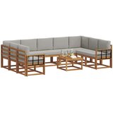  Set vanjskih sofa 10 kom. Prirodna i svijetlo siva | shoptok.hr