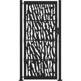 vidaXL Vrtna vrata črna 105x205 cm Oblikovanje jeklene sledi | Shoptok.si
