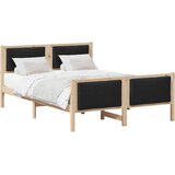  Krevetna konstrukcija s uzglavljem Crna 135 x 190 cm tkanina | shoptok.hr