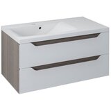 Sapho Bijeli/u prirodnoj boji zidni ormarić bez umivaonika u dekoru egzotičnog drva 90x45 cm Wave – | shoptok.hr