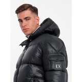 Ombre Men's warm puffer jacket with welts - black | Eponuda.ba