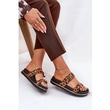 Boto Women's leopard print platform sandals with straps and buckles brown Ziferte | shoptok.hr