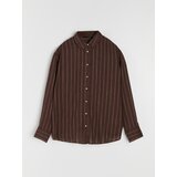 Sinsay Oversize košulja u prugama s viskozom i primjesom lana | shoptok.hr