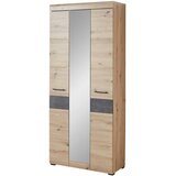 Voleo garderobna omara siva, barve hrasta | Shoptok.si