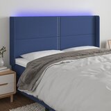  The Living Store LED posteljno vzglavje modro 163x16x118/128 cm blago - LED Vzglavje, (21445577) Cene