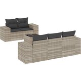 Maison Chic Seti vrtnega pohištva - Vrtna garnitura - Vrtni pohištvo set 6-delna z blazinami siv poli ratan, (21804409) | Shoptok.si