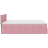  Otomanski krevet s madracem&LED ružičasti 140x190 cm baršunasti | shoptok.hr