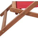  Sklopiva ležaljka za plažu od tkanine s drvenim okvirom crvena | shoptok.hr