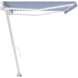  Tenda na ručno uvlačenje s LED svjetlom 500x300 cm plavo-bijela | shoptok.hr