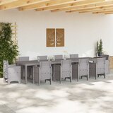  Stol za vrt Svjetlosiva 350 x 100 x 74 cm poliratan | shoptok.hr