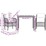  3-dijelni bistro set s jastucima crni od poliratana | shoptok.hr