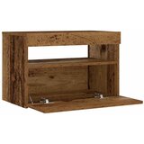  Noćni ormarić s LED svjetlima staro drvo 60x35x40 cm | shoptok.hr