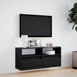  Zidni TV ormarić s LED svjetlima crni 100x31x45 cm | Eponuda.com