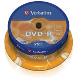  DVD-R, VERBATIM,4,7 GB,16X, spindle 25 kom,MATT SILVER Cijene