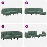  Komplet pohištva za dnevno sobo 5 pcs Morsko zelena Žamet, (5000272722) | Shoptok.si