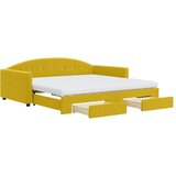  Dnevni krevet na razvlačenje s ladicama žuti 100x200 cm baršun | shoptok.hr