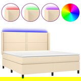  The Living Store Box spring postelja z vzmetnico LED krem 160x200 cm blago - Box Spring Postelja, (21501511) | Shoptok.si
