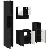 vidaXL Komplet pohištva za kopalnico 4 pcs Črna 61 x 35 x 64 cm | Shoptok.si