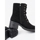 Shelvt Comfortable black ankle boots with a round toe | shoptok.hr