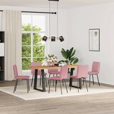vidaXL jedilni stoli 6 kosov roza žamet, (21822434) | Shoptok.si