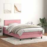  Krevet s oprugama i madracem ružičasti 120x210 cm baršunasti | shoptok.hr