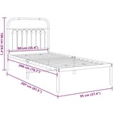 Metalni okvir za krevet s uzglavljem bijeli 90x200 cm | shoptok.hr