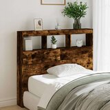 vidaXL Ormarić za uzglavlje LED boja dimljenog hrasta 120x17x102 cm | shoptok.hr