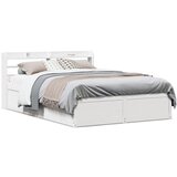 Maison Chic Posteljni okvir - Dvoposteljna postelja - Zakonska postelja z vzglavjem bel 120x190 cm trdna borovina, (21693645) | Shoptok.si