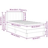  Okvir za krevet Crna 90 x 190 cm Baršun - Crna 90 x 190 cm | shoptok.hr