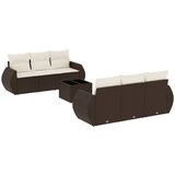 Maison Chic Seti vrtnega pohištva - Vrtna garnitura - Vrtni pohištvo set 7-delna z blazinami rjav poli ratan, (21801332) | Shoptok.si