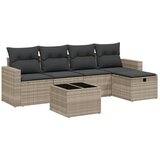 vidaXL 6-dijelni set vrtnih sofa od poliratana s jastucima svjetlosivi Cijene