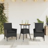  3-dijelni vrtni blagovaonski set s jastucima poliratan i bagrem | shoptok.hr