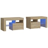  Noćni ormarići 2 kom s LED svjetlima boja hrasta 70x36,5x40 cm | Eponuda.ba