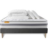 Septnuits Celoten paket za posteljo - Vzmetnica 200x200 cm + Vzmetnica z letvami (komplet) + 2 vzglavnika + Prevleka - Memo Spring, (21614383) | Shoptok.si