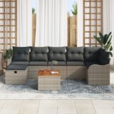 vidaXL 8-delni vrtni sofa s blazinami Siva Poly Ratan | Shoptok.si