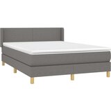  Box spring postelja z vzmetnico temno siva 140x200 cm blago, (20898430) | Shoptok.si