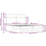  Okvir kreveta bez madraca dimljena boja hrasta 140x200cm drveni | shoptok.hr