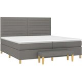  Krevet s oprugama i madracem tamnosivi 200 x 200 cm od tkanine | shoptok.hr